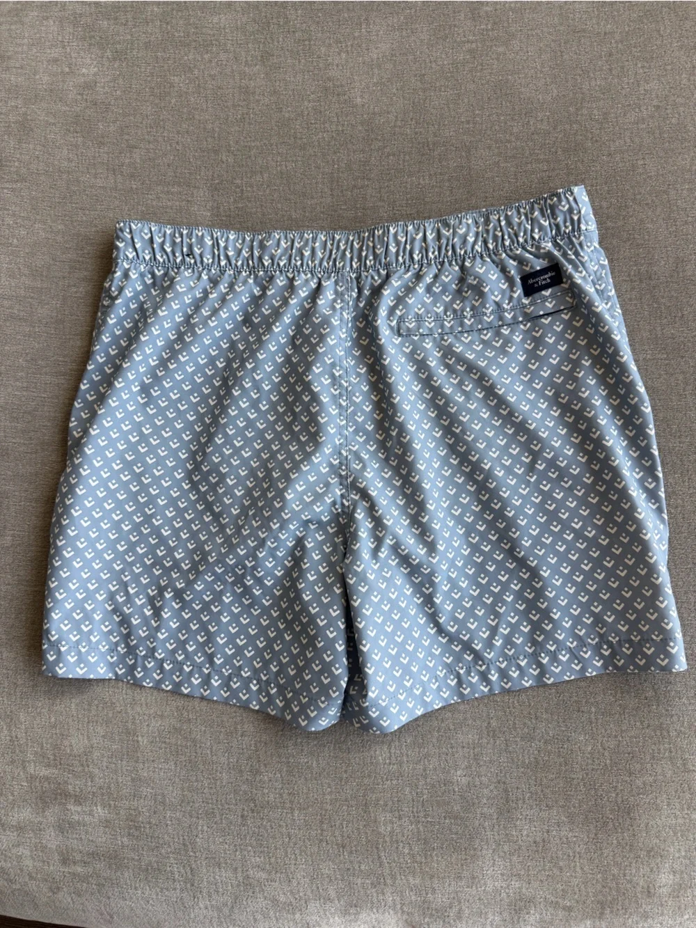Abercrombie & Fitch Light Blue Geometric Print Swim Shorts